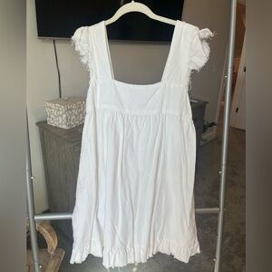 Aerie White Fray Dress